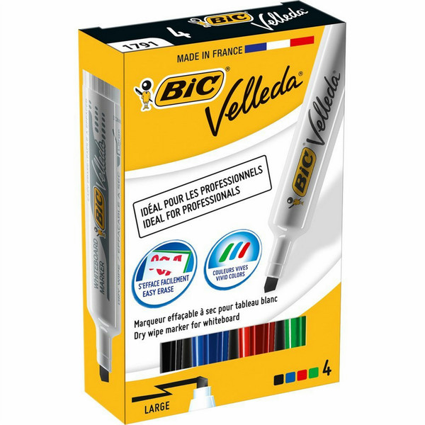 BIC Whiteboard Marker 1791 Скошенный наконечник Мульти 4шт маркер