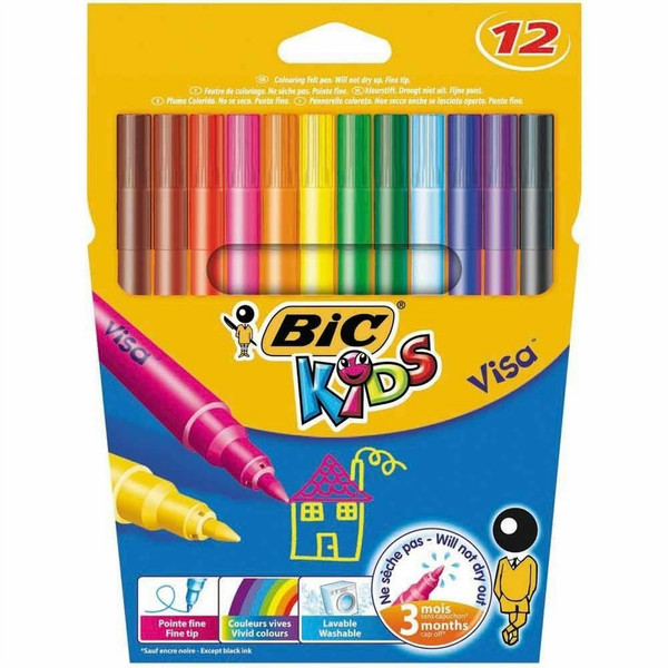 BIC Visa Fine Multicolour 12pc(s) felt pen