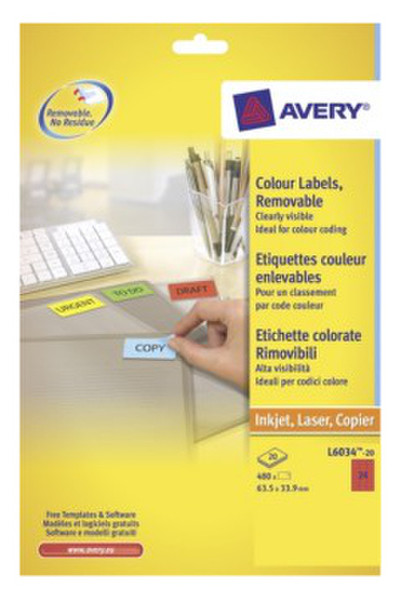 Avery L6034-20 selbstklebendes Etikett