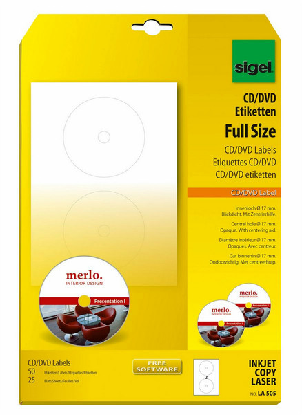 Sigel LA505 Etikett für Speichermedien