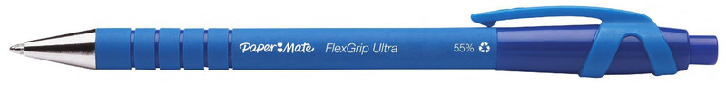 Papermate Flexgrip Ultra Clip-on retractable ballpoint pen Fine Синий 12шт