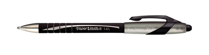 Papermate FlexGrip Elite Clip-on retractable ballpoint pen Schwarz 1Stück(e)
