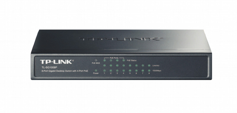 TP-LINK TL-SG1008P Gigabit Ethernet (10/100/1000) Power over Ethernet (PoE) Серый сетевой коммутатор
