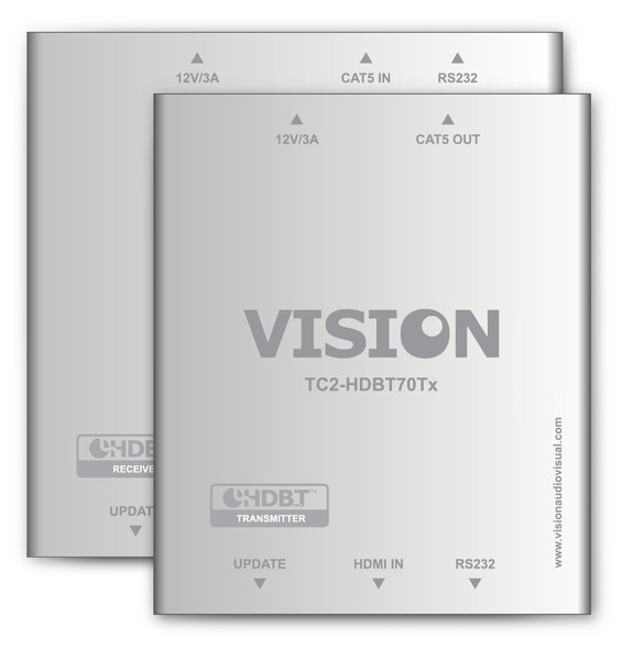 Vision TC2-HDBT70 AV transmitter & receiver Weiß Audio-/Video-Leistungsverstärker