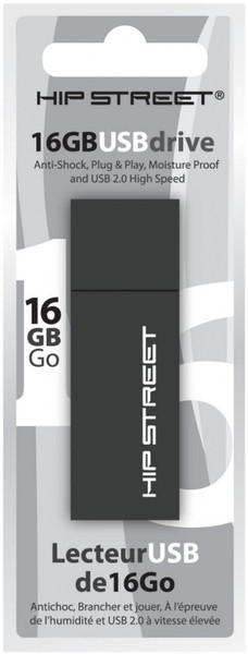 Hip Street 16GB 16GB USB 2.0 Type-A Black USB flash drive