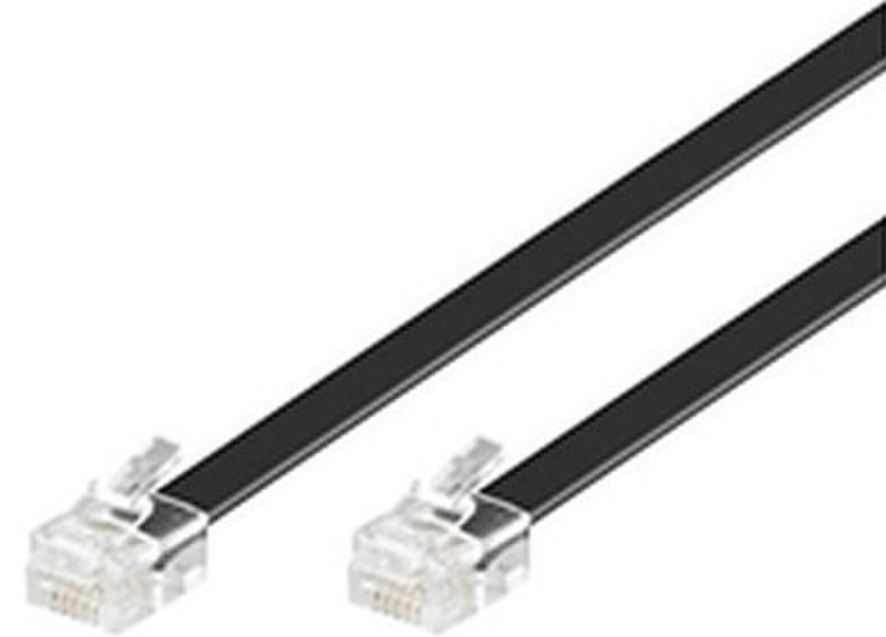 Microconnect RJ12 6C/6P 2m 2m Transparent,Black telephony cable