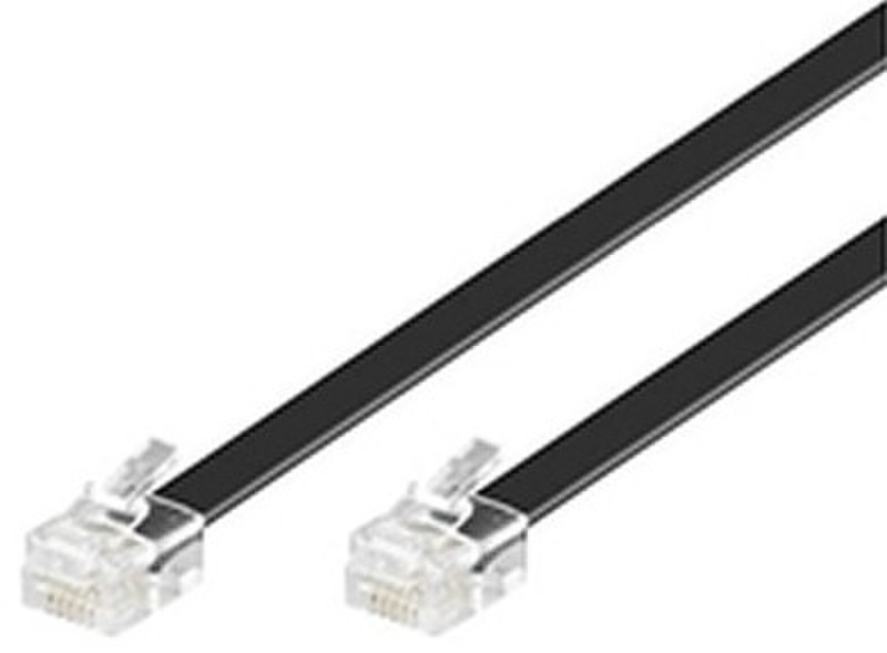 Microconnect RJ12 6C6P 10m 10м Прозрачный, Черный телефонный кабель