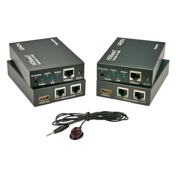 Lindy 38119 AV transmitter & receiver Black AV extender