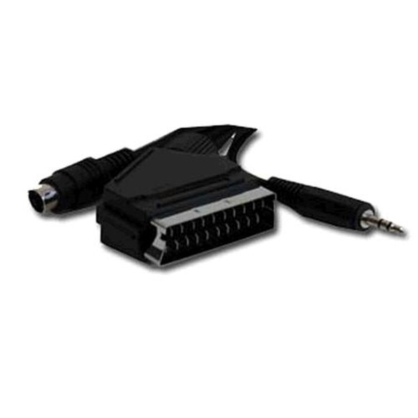 Keyteck CCV-4444-5M 5m SCART (21-pin) S-Video (4-pin) + 3.5mm Schwarz Videokabel-Adapter