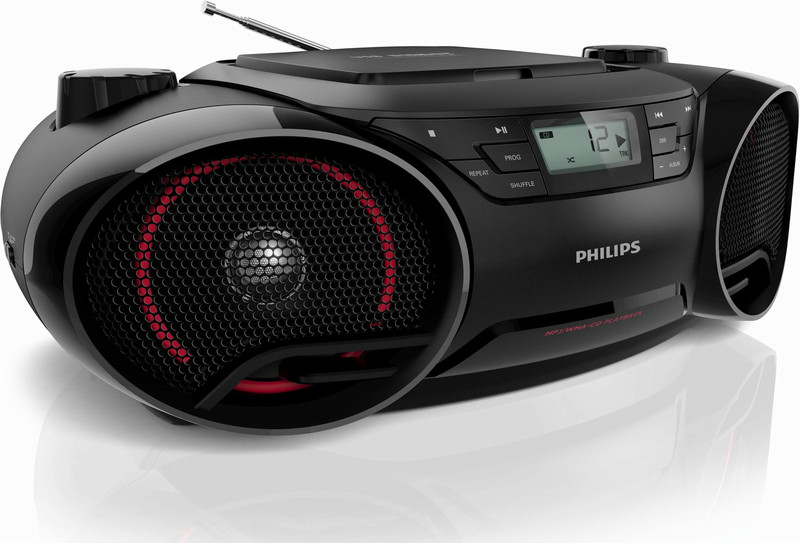 Philips AZ3811/61 5W Black,Red home audio set