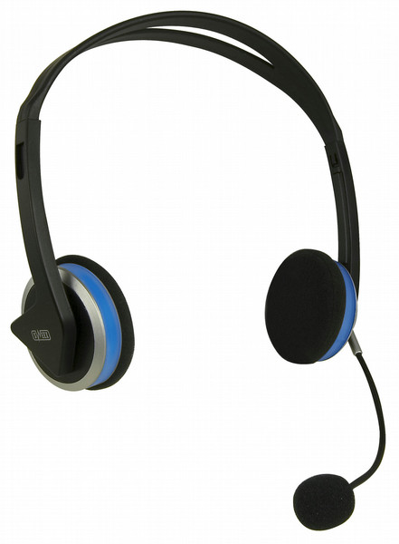 Sweex USB Digital Sound Headset Blue LED Стереофонический Черный гарнитура