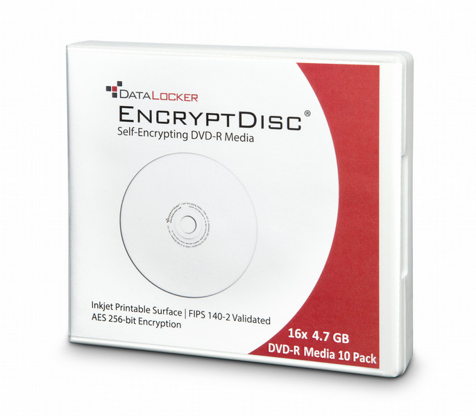 Origin Storage DataLocker EncryptDisc DVD-R 10-Pack 4.7ГБ DVD-R 10шт