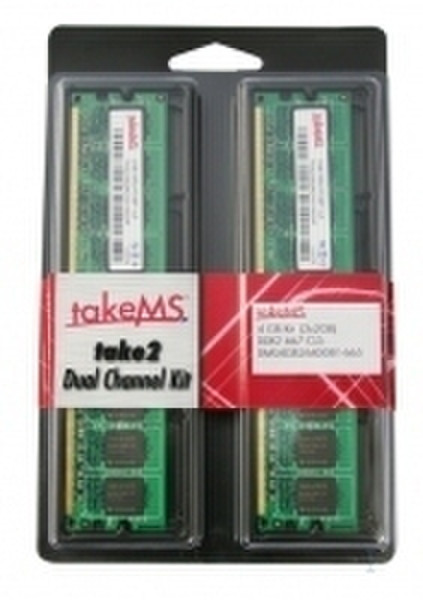 takeMS 4GB Dual Channel Kit 4GB DDR2 800MHz Speichermodul