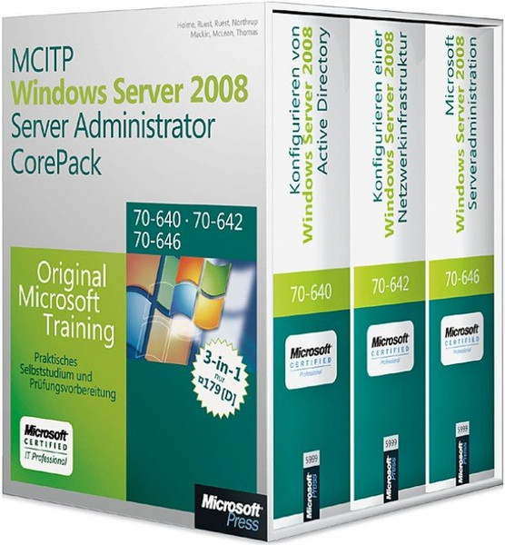 Microsoft MCITP Windows Server 2008 Server Administrator CorePack DEU руководство пользователя для ПО