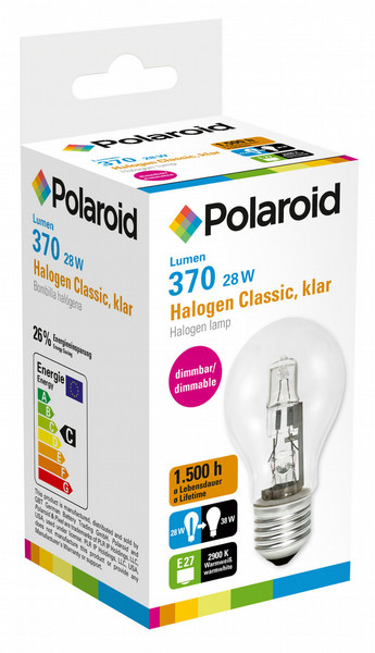 Polaroid Halogen Classic 28W E27 28W E27 C White halogen bulb