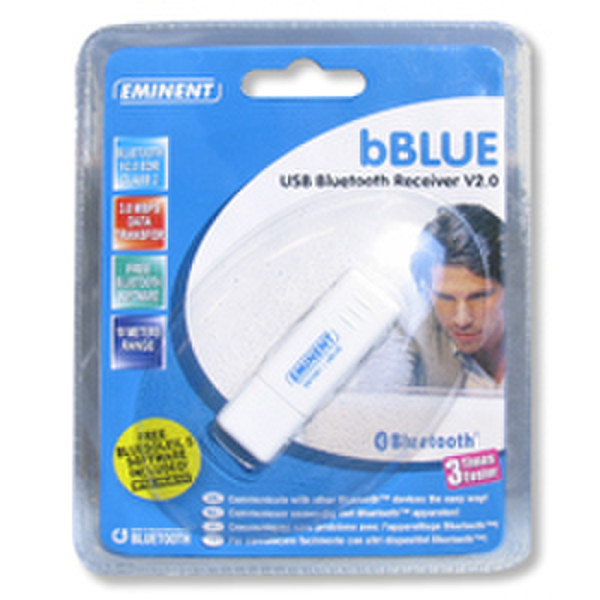 Eminent bBLUE USB Bluetooth Receiver Class 2 - 10 m 3Mbit/s networking card
