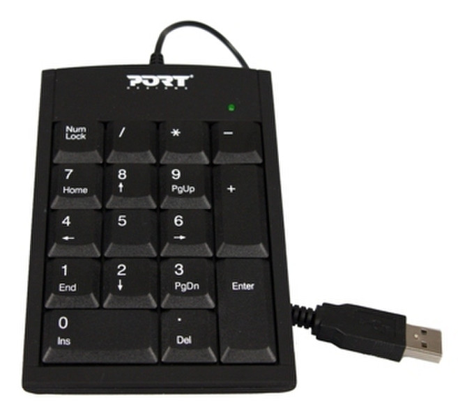 Port Designs Numeric Keypad - 2 ports HUB USB клавиатура