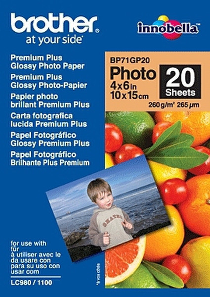 Brother BP71GP20 Premium Glossy Photo Paper Белый фотобумага