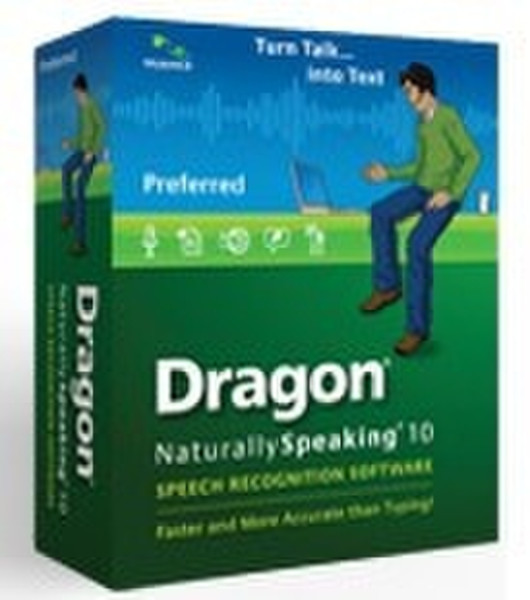 Nuance Dragon NaturallySpeaking Preferred 10.0, EN, w/Recorder