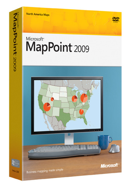 Microsoft MapPoint 2009, European Maps, Win32, DVD, EN