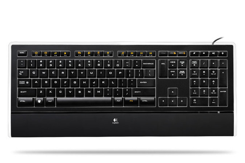 Logitech Illuminated Keyboard USB Black keyboard