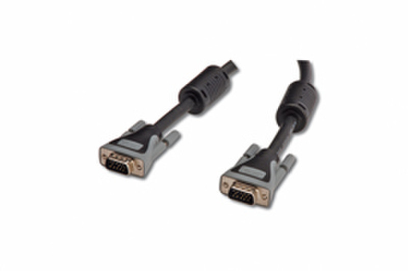 Digitus XGA Monitor connection cable, HD15, 2x ferrite, HQ 20m VGA (D-Sub) VGA (D-Sub) Black VGA cable