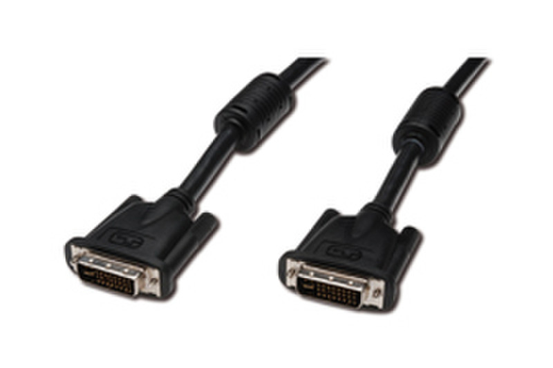 Digitus DVI-I connection cable, DVI(24+5), 2x ferrite 2m DVI-I DVI-I Black DVI cable