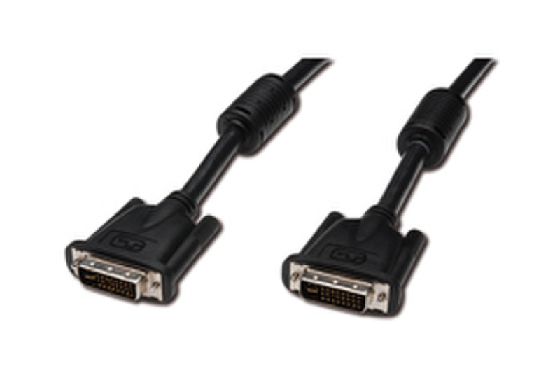 Digitus DVI-I connection cable, DVI(24+5), 2x ferrite 2m DVI-I DVI-I Schwarz DVI-Kabel