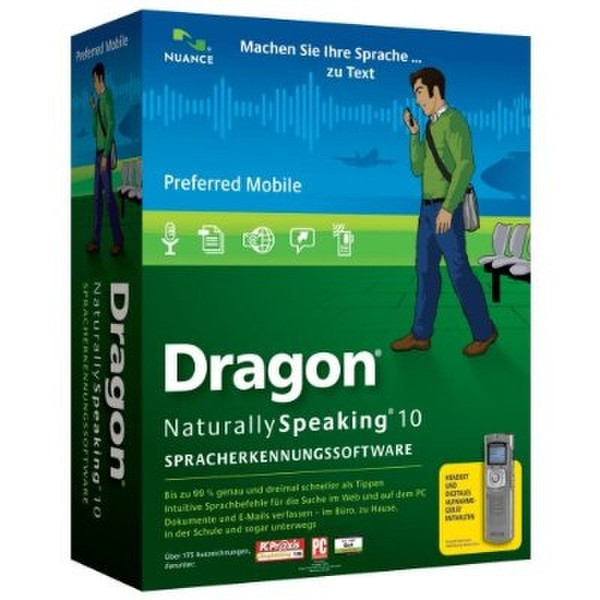 Nuance Dragon NaturallySpeaking 10, Mobile, DE