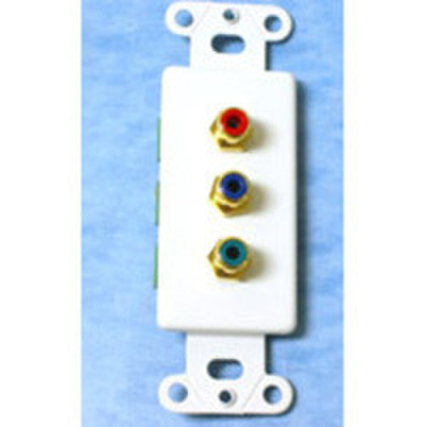 C2G Decorative Red/Green/Blue Component Video Wall Plate Insert - Ivory