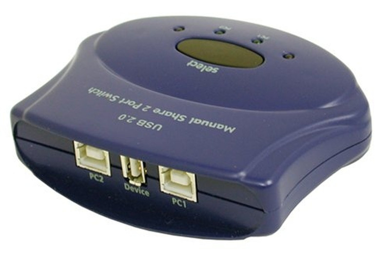 C2G 2-Port USB 2.0 Manual Switch 480Мбит/с Синий хаб-разветвитель