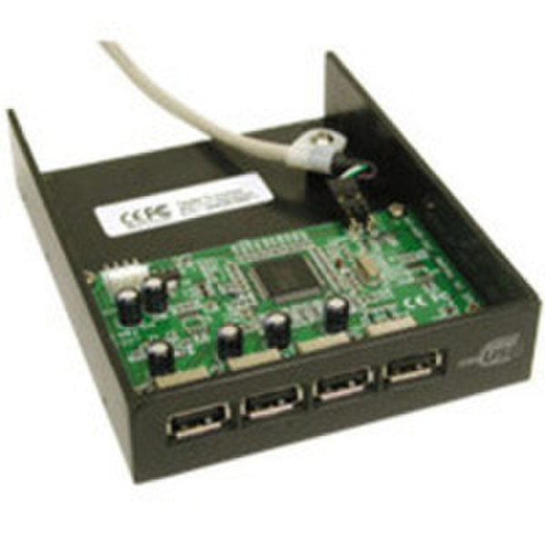 C2G USB 2.0 Hi-speed Front-Bay Hub, 4-Port, Black 480Mbit/s Schwarz Schnittstellenhub