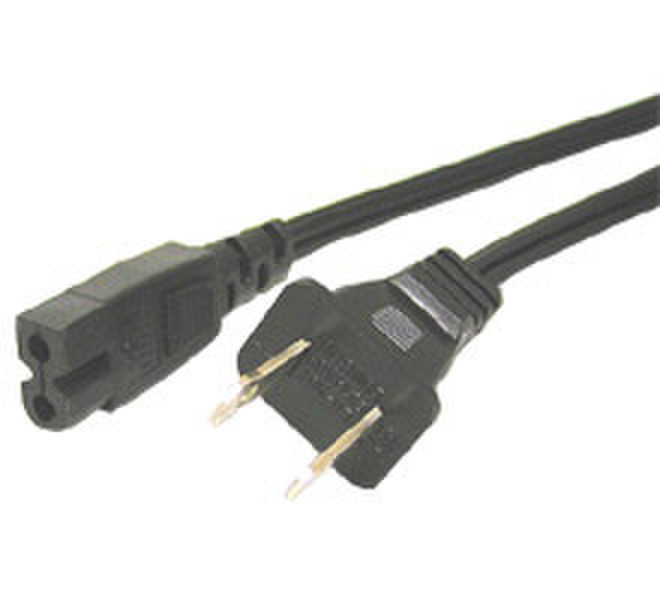C2G Polarized 2-slot Power Cord, Black 6ft 1.83m Schwarz Stromkabel