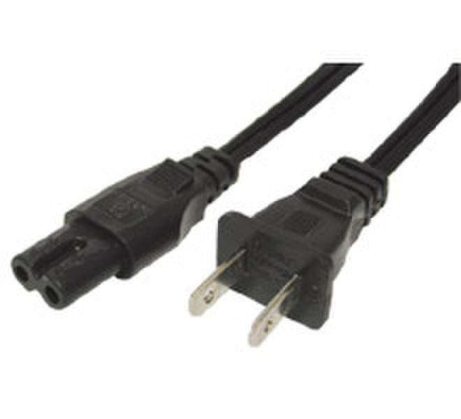 C2G Non-polarized Power Cord, Black 6ft 1.83m Black power cable