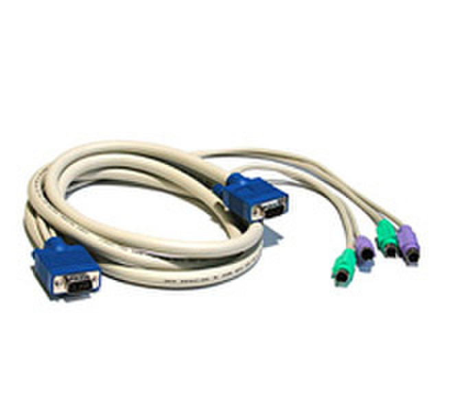 C2G 3-in-1 Hi-Resolution PS/2 KVM Cable HD15 VGA M/F 30ft 9.14m KVM cable