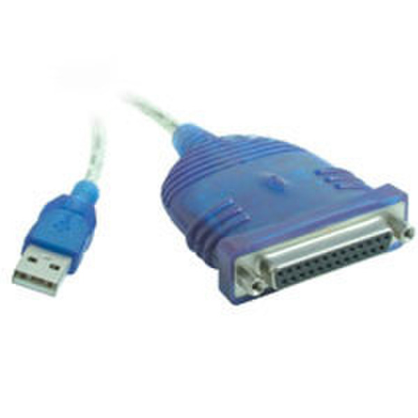 C2G USB to DB25 IEEE-1284 Parallel Printer Adapter Cable 6ft 1.83m Blue printer cable