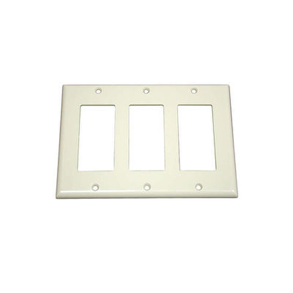 C2G Decorative Triple Gang Wall Plate - Ivory