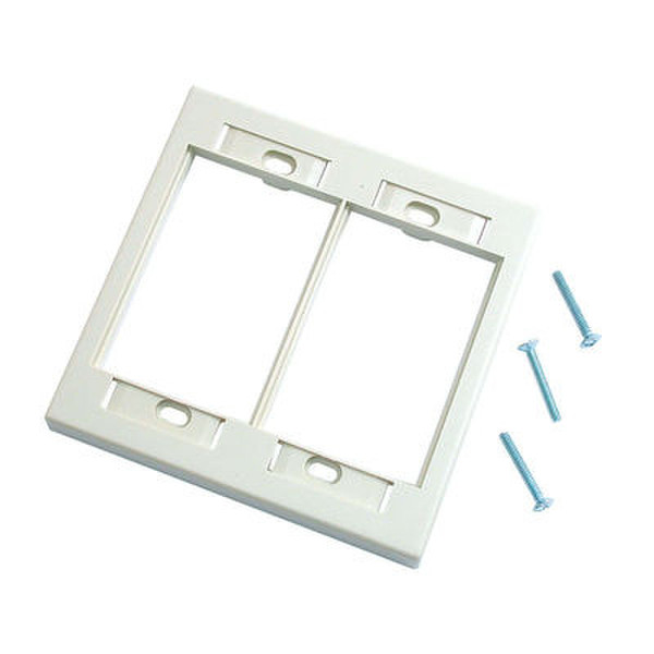 C2G Snap-In Double Gang Wall Plate - White