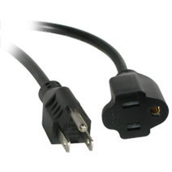 C2G Outlet Saver Power Extension Cord 1ft 0.3m NEMA 5-15P Black power cable
