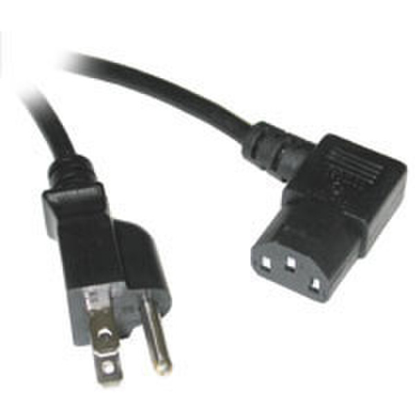 C2G Universal Right Angle Power Cord 6ft 1.83m NEMA 5-15P Black power cable