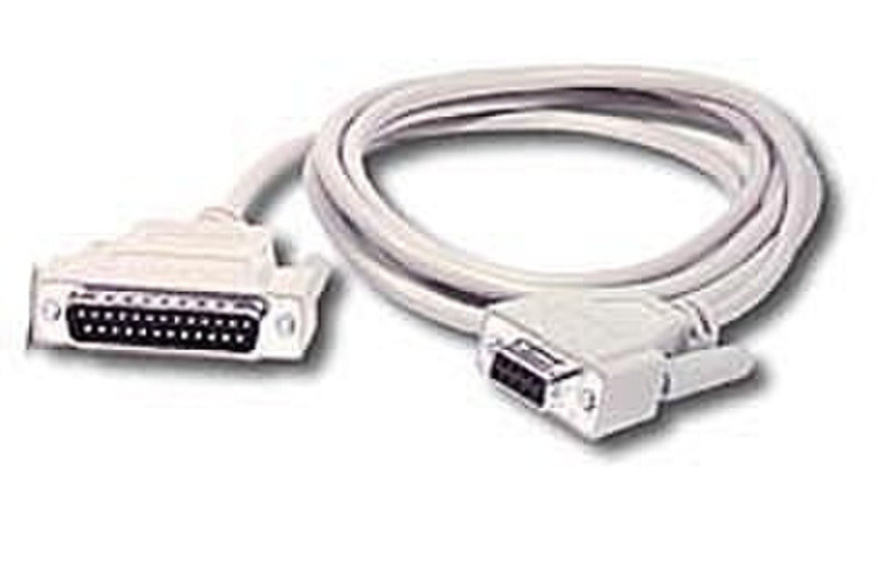 C2G DB9F to DB25M HP Plotter/Laserjet Serial Cable 6ft 1.83m Beige Druckerkabel