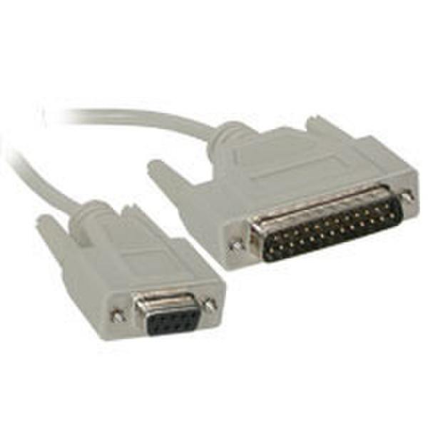 C2G DB9F to DB25M Modem Cable 10ft 3m networking cable