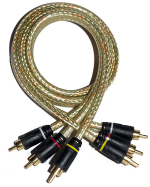 GoldX PlusSeries® Composite Video Cable Kit 6ft 1.8m 3 x RCA 3 x RCA M composite video cable