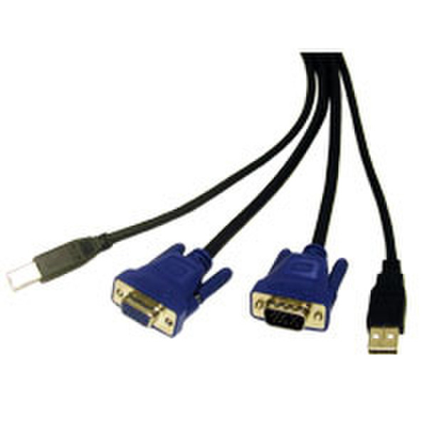 C2G 10ft USB 2.0/SXGA KVM Cable 3m VGA (D-Sub) + USB Schwarz