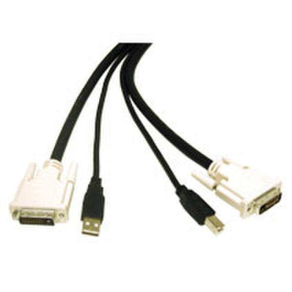 C2G 6ft DVI Dual Link/USB 2.0 KVM Cable 1.8m DVI-D DVI-D Black DVI cable