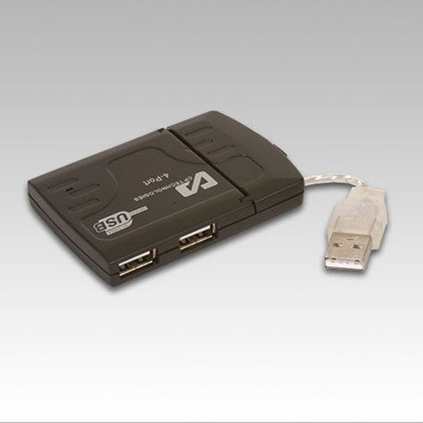 CP Technologies USB 2.0 4 Port Mini HUB 480Mbit/s Schwarz Schnittstellenhub