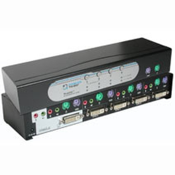 C2G Trulink™ 4-Port DVI and PS/2 KVM with Audio Schwarz Tastatur/Video/Maus (KVM)-Switch