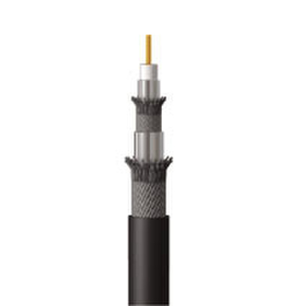 C2G RG6/U Quad Shield In Wall Coaxial Cable 250ft 76.2m Black coaxial cable