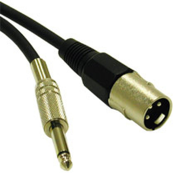 C2G 6ft Pro-Audio Cable XLR Male to 1/4in Male 1.8m XLR (3-pin) 6.35mm Black audio cable