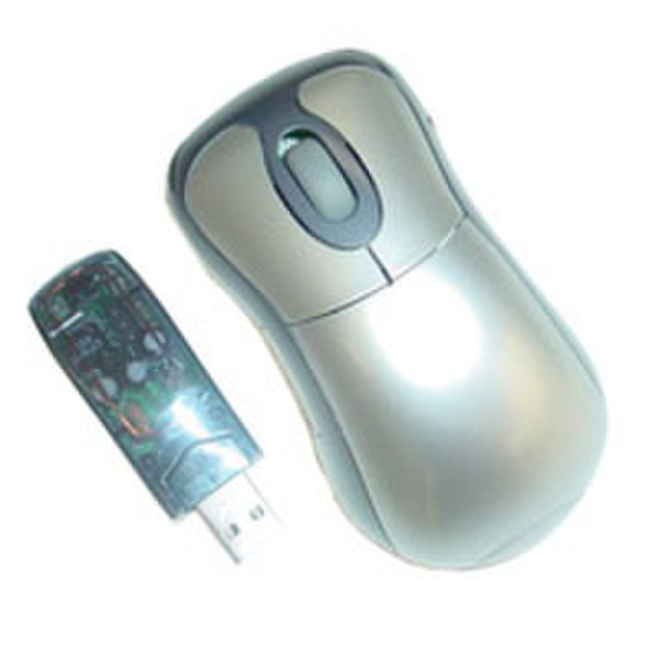 Adesso 3 Button Mini-Optical Wireless Mouse Беспроводной RF Оптический 800dpi Серый компьютерная мышь